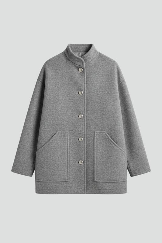 Women’s Bomber Jacket with Snap Closure and Ribbed Finishes
