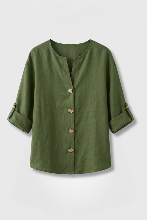 Women's Elegant Blouse with Button Front for Office Wear