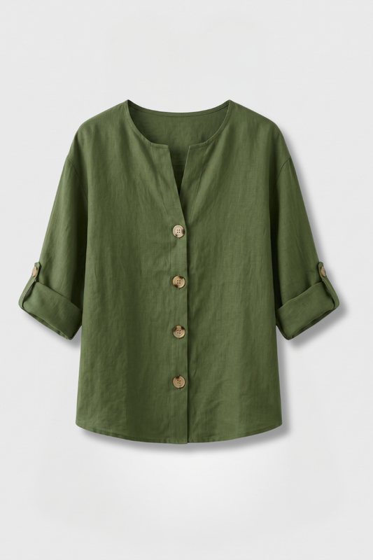 Women's Elegant Blouse with Button Front for Office Wear
