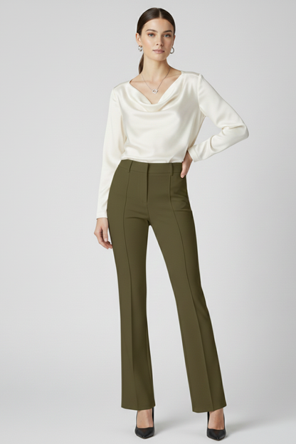 Women’s High-Waisted Trousers with Structured Fit and Versatile Style