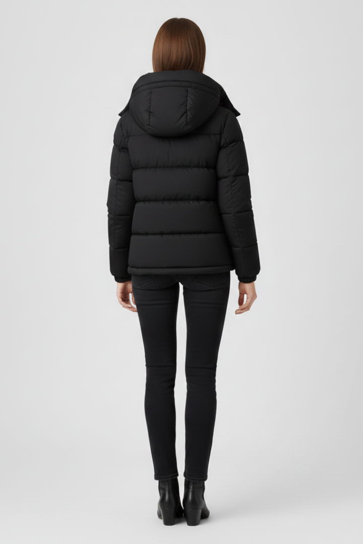 Women's Insulated Puffer Jacket with Secure, Snug Fit