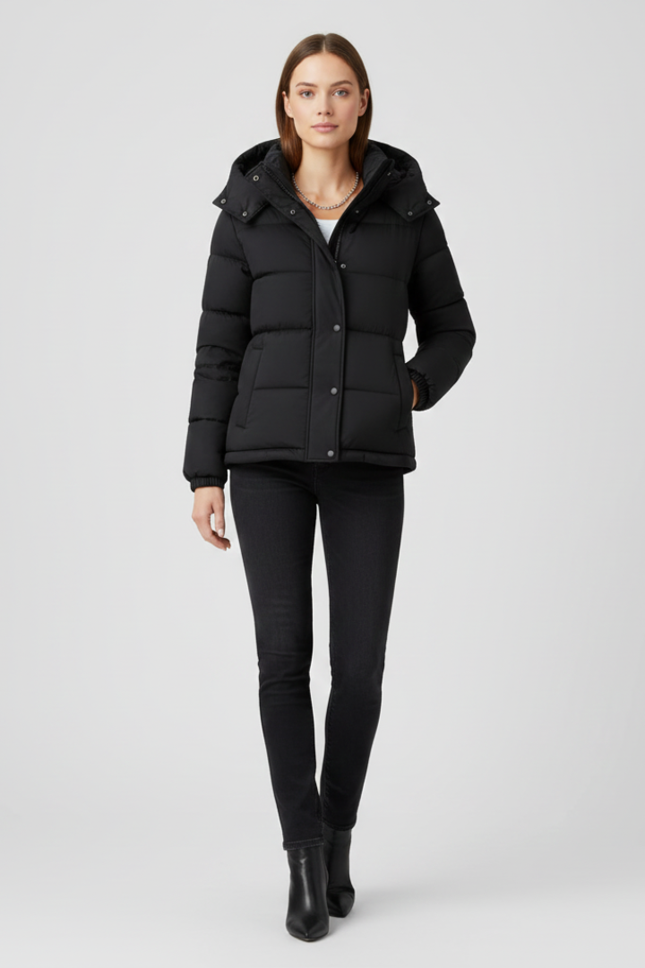 Women's Insulated Puffer Jacket with Secure, Snug Fit