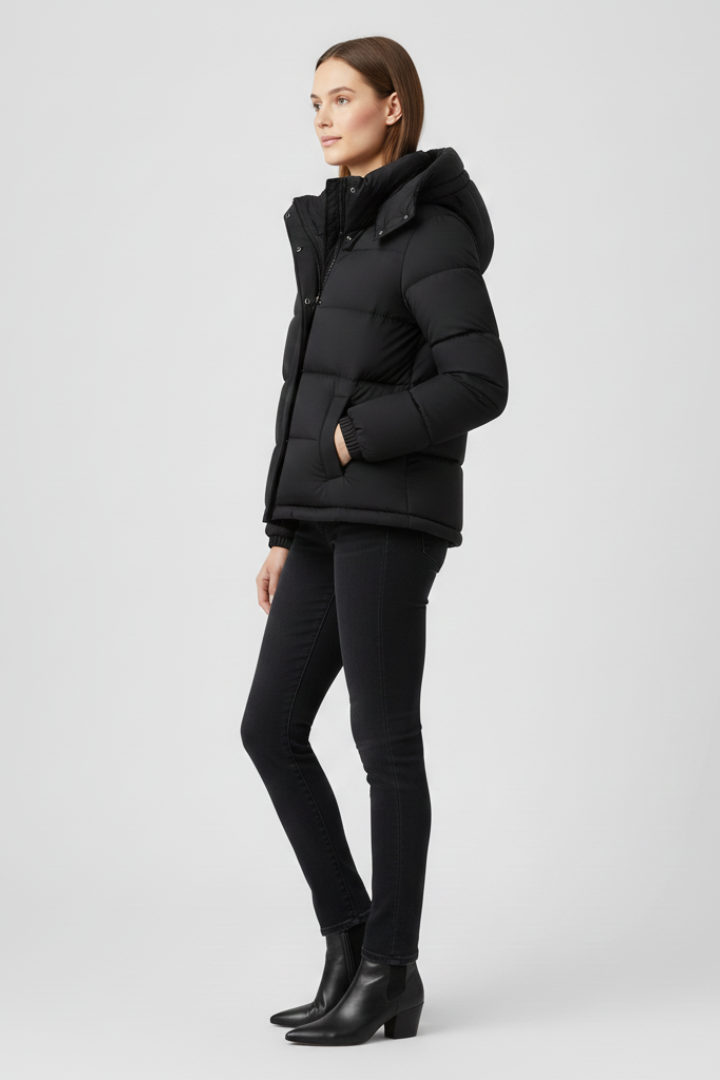 Women's Insulated Puffer Jacket with Secure, Snug Fit