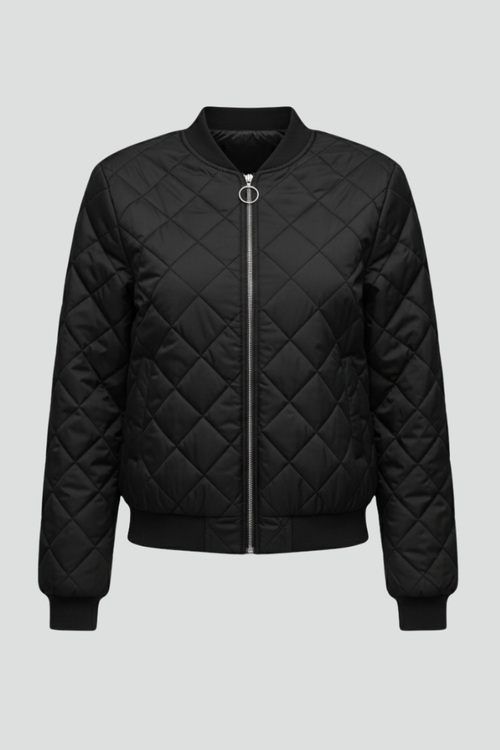 Women’s Jacket with Quilted Surface and Zip Closure