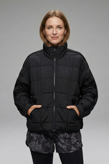Women’s Jacket with Zip and Quilted Surface