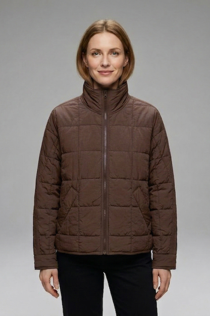 Women’s Jacket with Zip and Quilted Surface