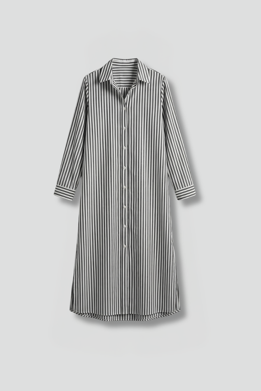 Women’s Shirt Dress with Button Fastening and Long Sleeves