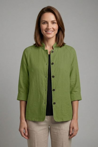 Women’s Shirt with Button Fastening and Long Sleeves