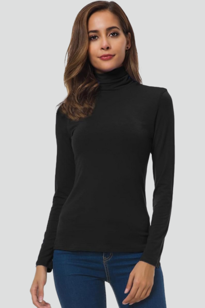 Women's Turtleneck Roll Neck Sweater with Long Sleeves