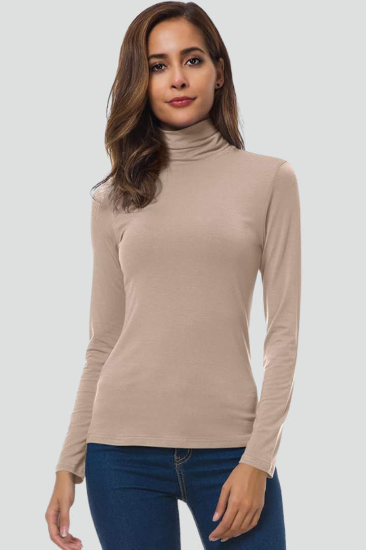 Women's Turtleneck Roll Neck Sweater with Long Sleeves