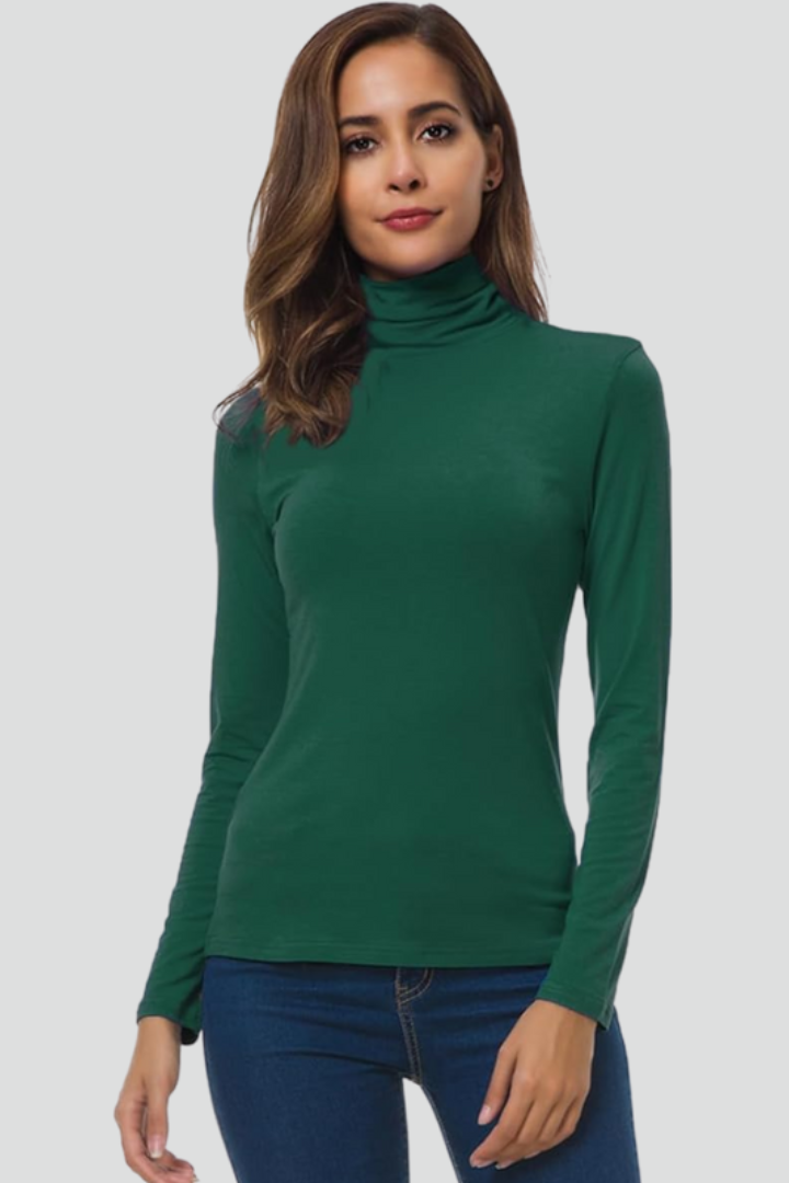 Women's Turtleneck Roll Neck Sweater with Long Sleeves