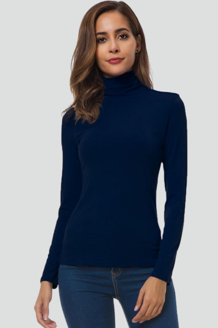 Women's Turtleneck Roll Neck Sweater with Long Sleeves