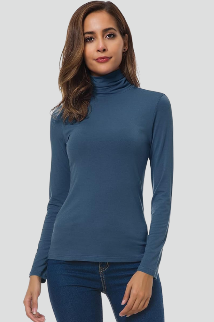 Women's Turtleneck Roll Neck Sweater with Long Sleeves