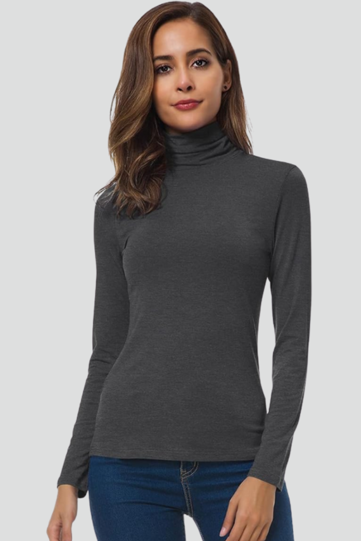 Women's Turtleneck Roll Neck Sweater with Long Sleeves