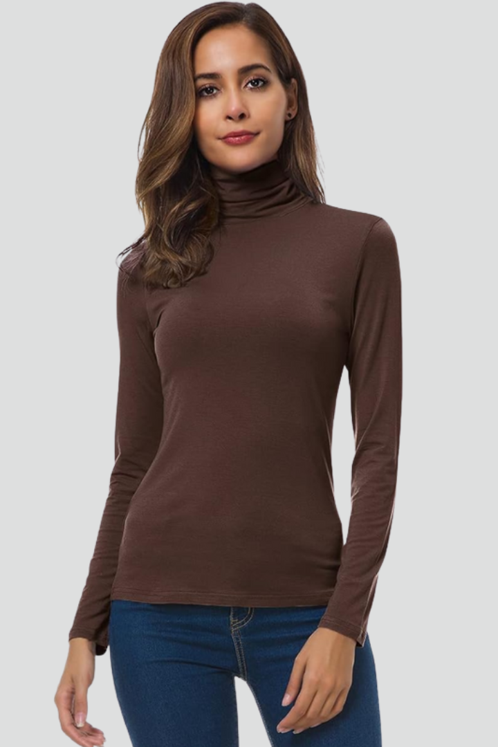 Women's Turtleneck Roll Neck Sweater with Long Sleeves