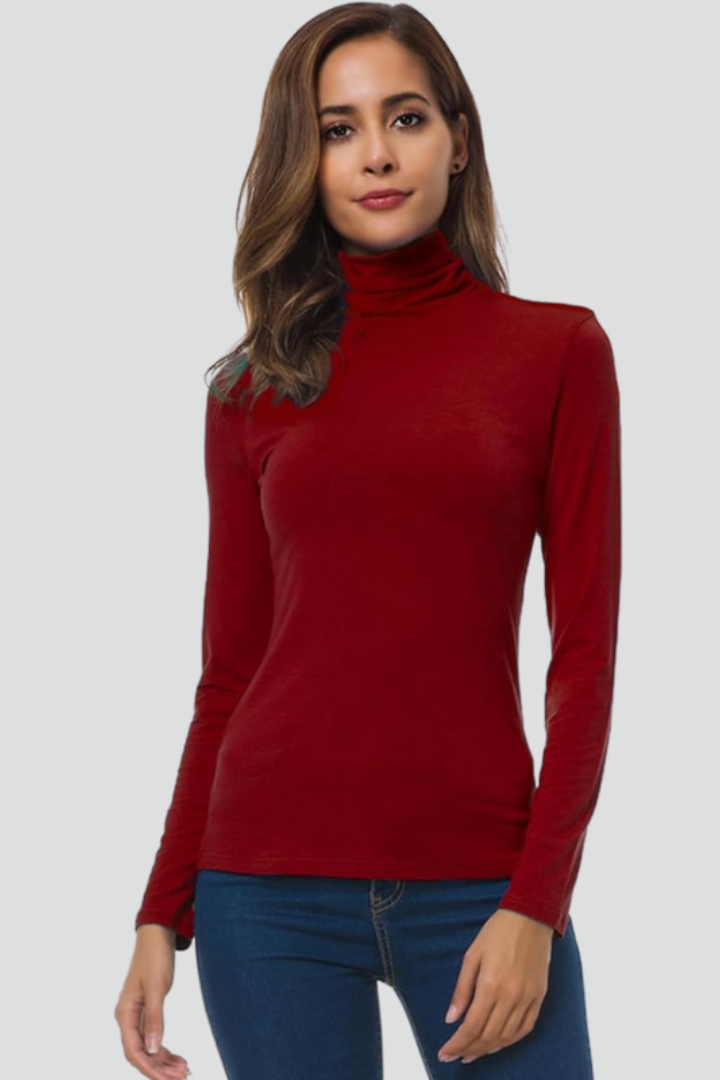 Women's Turtleneck Roll Neck Sweater with Long Sleeves