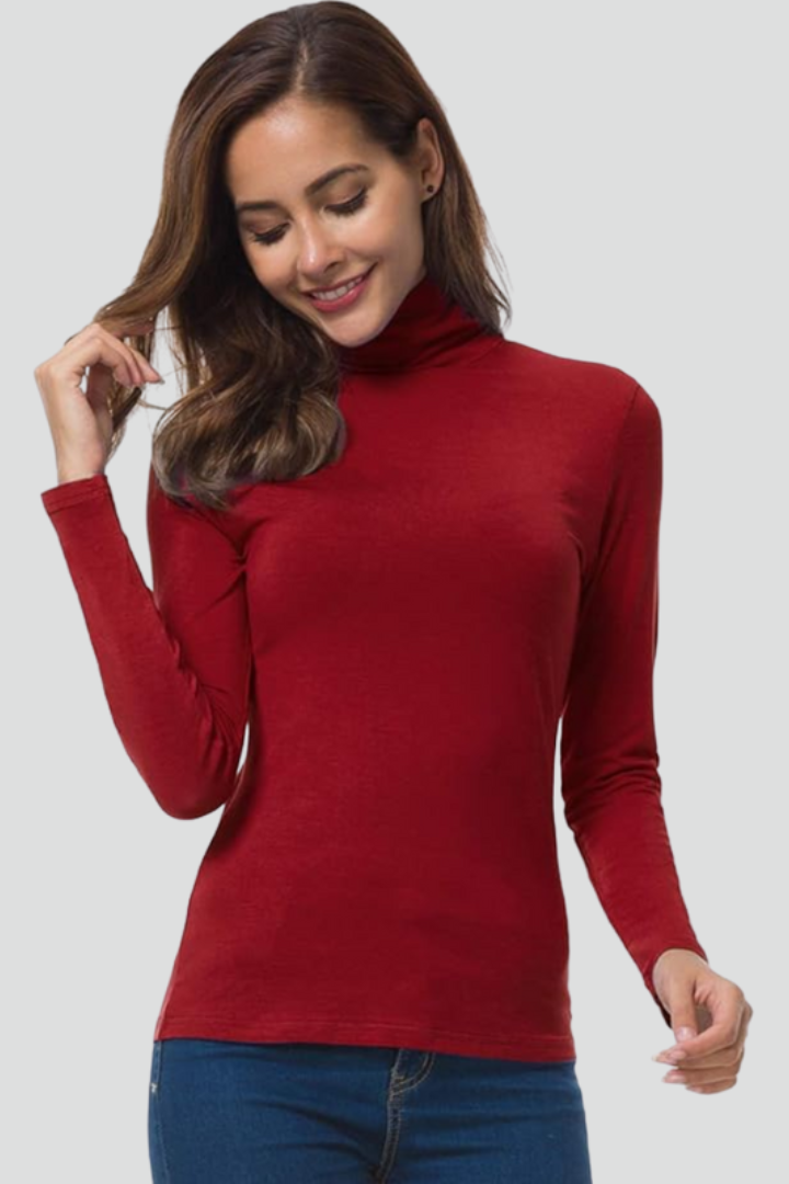 Women's Turtleneck Roll Neck Sweater with Long Sleeves