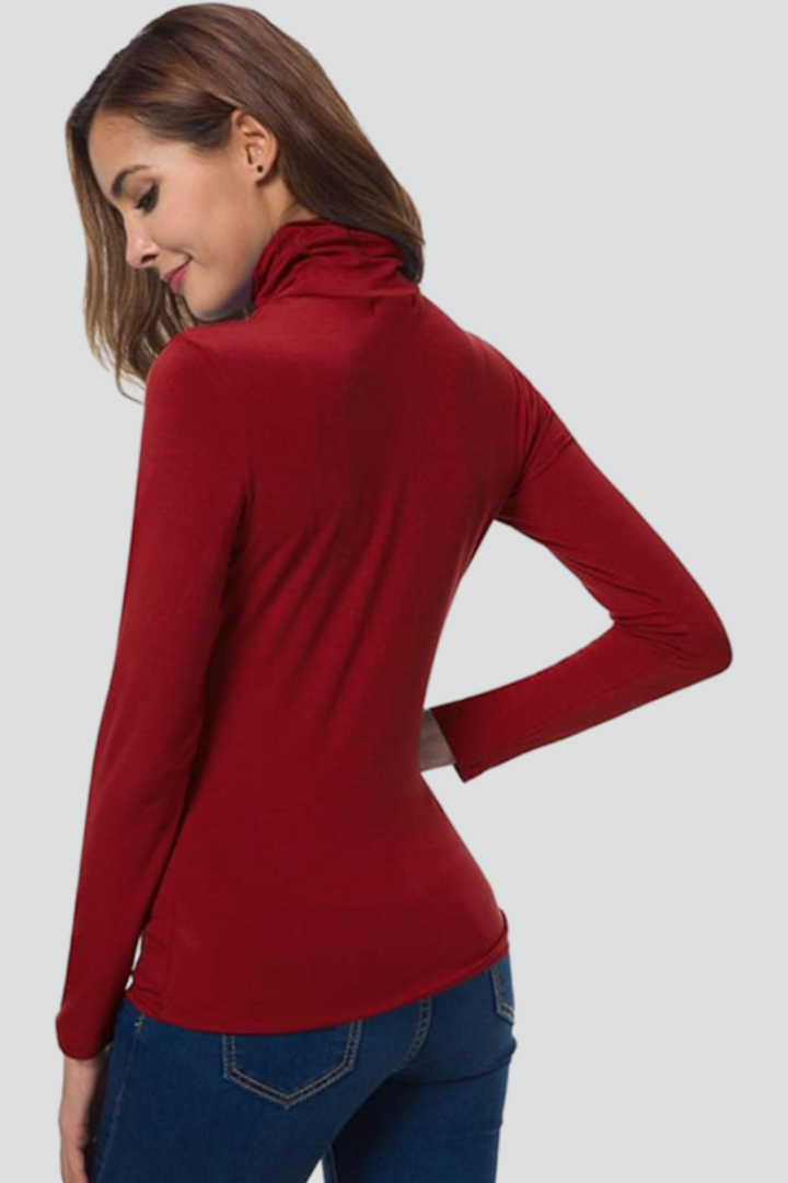 Women's Turtleneck Roll Neck Sweater with Long Sleeves