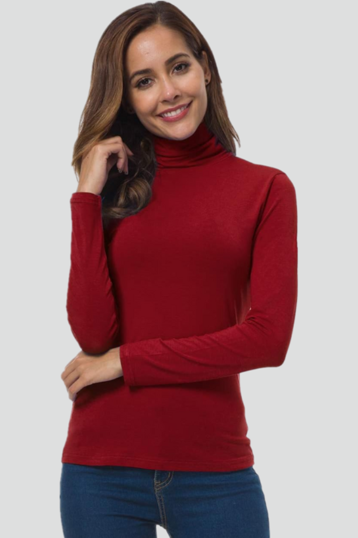 Women's Turtleneck Roll Neck Sweater with Long Sleeves