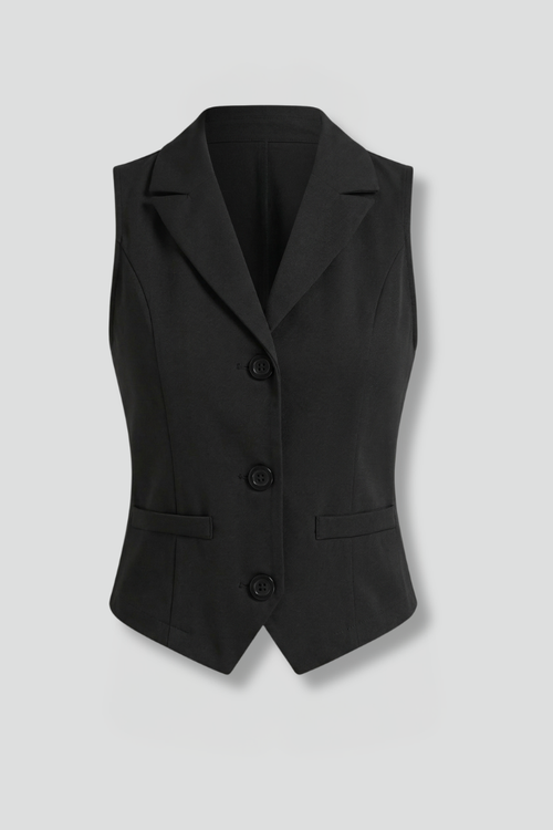 Women’s Waistcoat with Lapel Collar and Button Closure