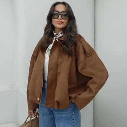 Ceylan® Cozy Suede Bomber Jacket