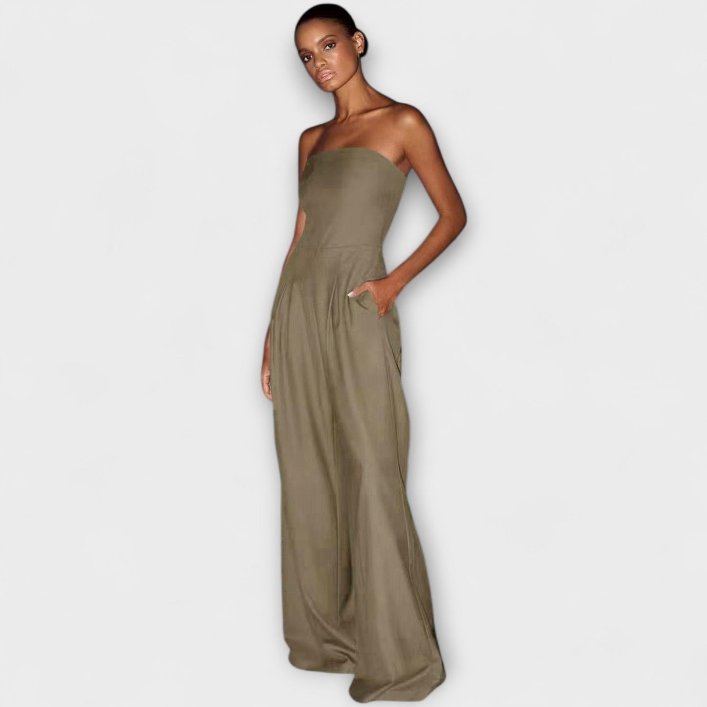 Women's Strapless Wide-Leg Jumpsuit for Elevated Evening Style