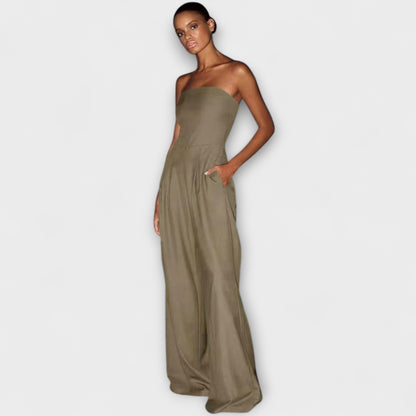 Women's Strapless Wide-Leg Jumpsuit for Elevated Evening Style