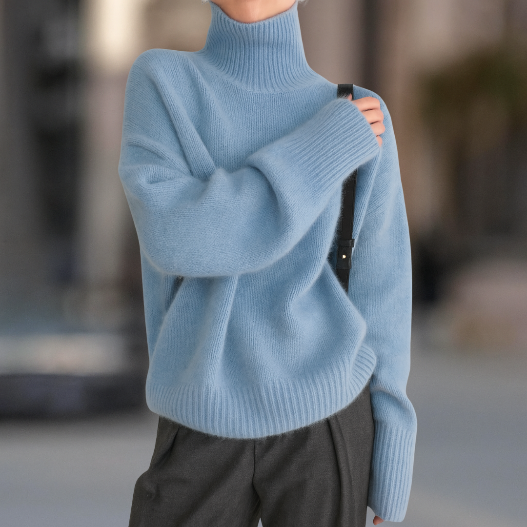 Women¡¯s Turtle Neck Drop Shoulder Casual Winter Sweater