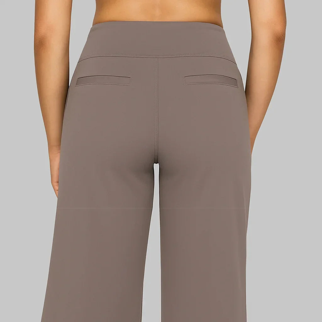 Women's High-Waist Straight-Leg Trousers With Side Pockets