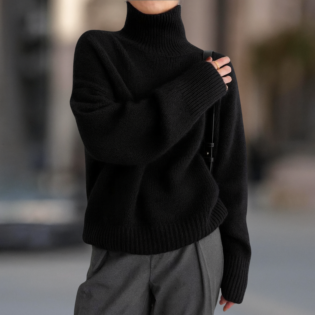 Women¡¯s Turtle Neck Drop Shoulder Casual Winter Sweater