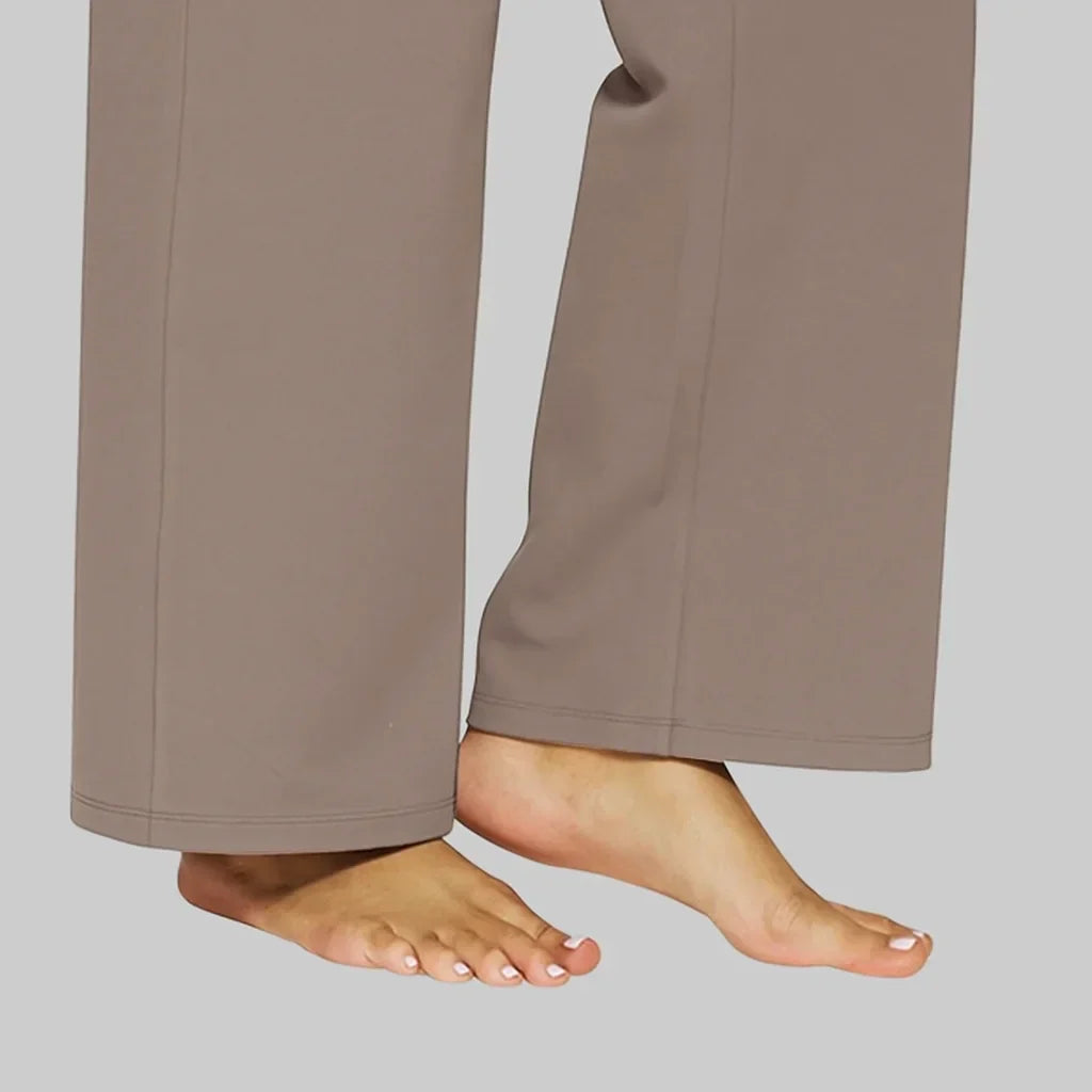 Women's High-Waist Straight-Leg Trousers With Side Pockets