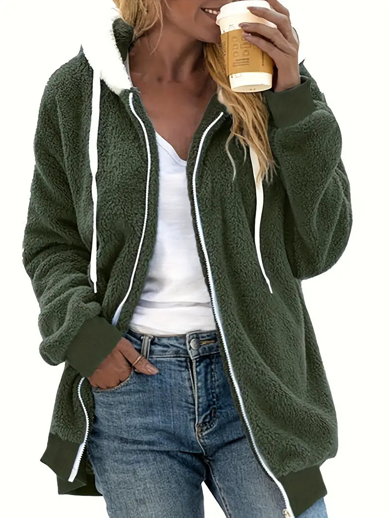Drune | Oversized Teddyjacke für Damen | Warme und stilvolle Winterjacke