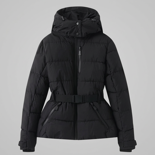 Women's Quilted Puffer Jacket with Belted Waist