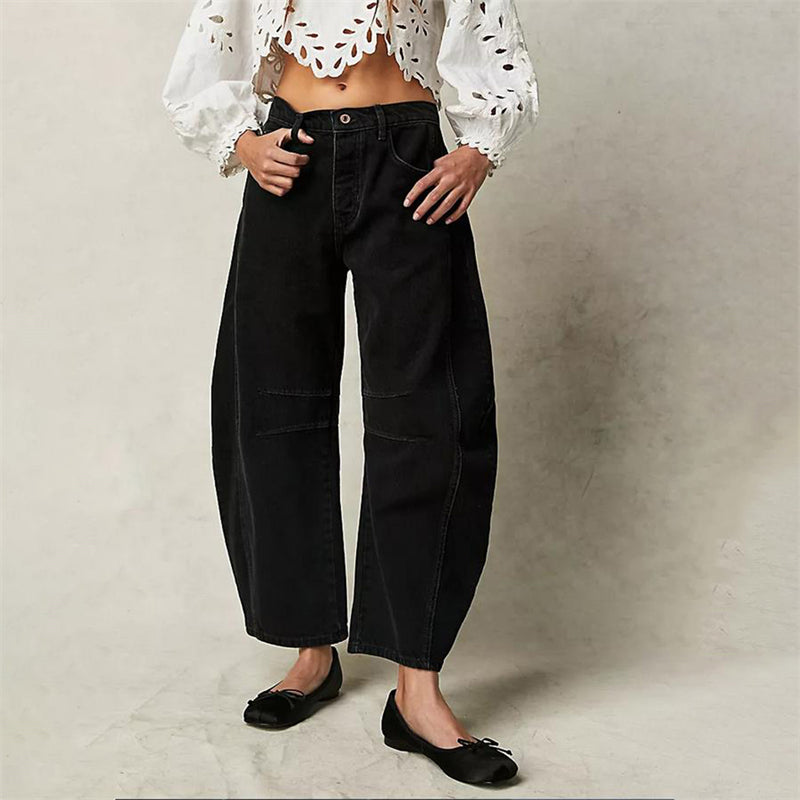 Women’s Barrel Leg Jeans High Waist Relaxed Fit Denim