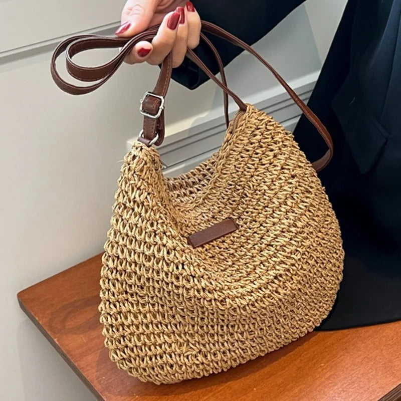 Ceylan Women’s Woven Shoulder Bag Summer Raffia Style