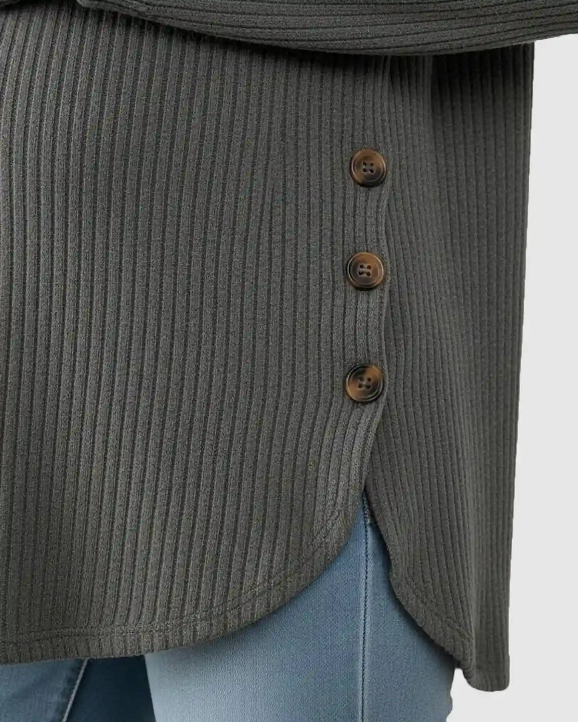 Ceylan Women's Ribbed Maternity Tunic Sweater Empire Waist