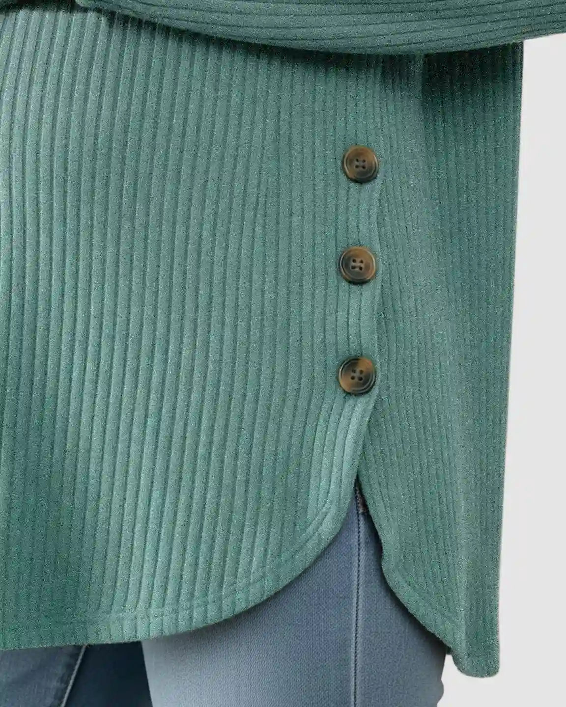 Ceylan Women's Ribbed Maternity Tunic Sweater Empire Waist