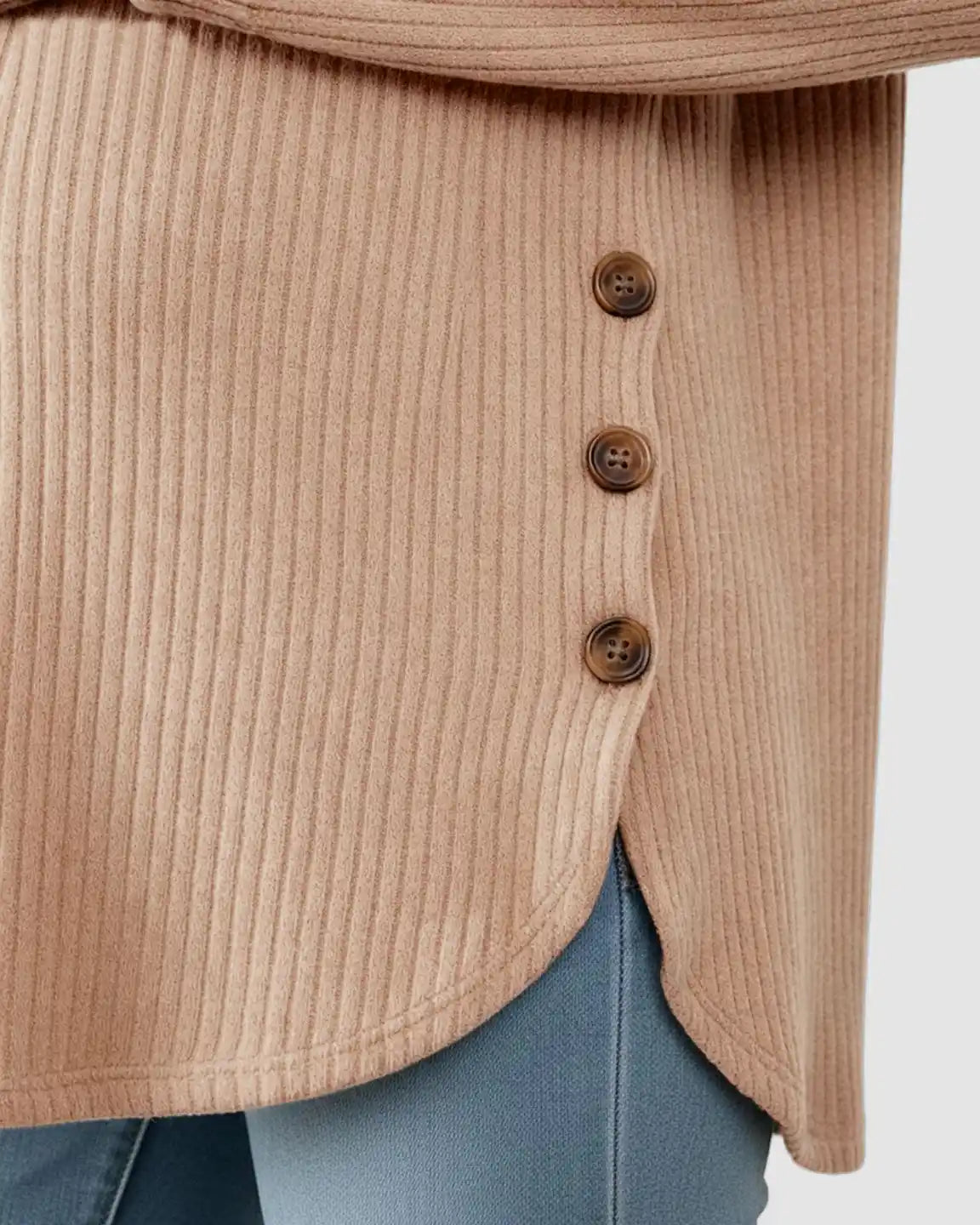 Ceylan Women's Ribbed Maternity Tunic Sweater Empire Waist