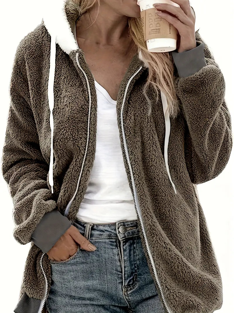 Drune | Oversized Teddyjacke für Damen | Warme und stilvolle Winterjacke