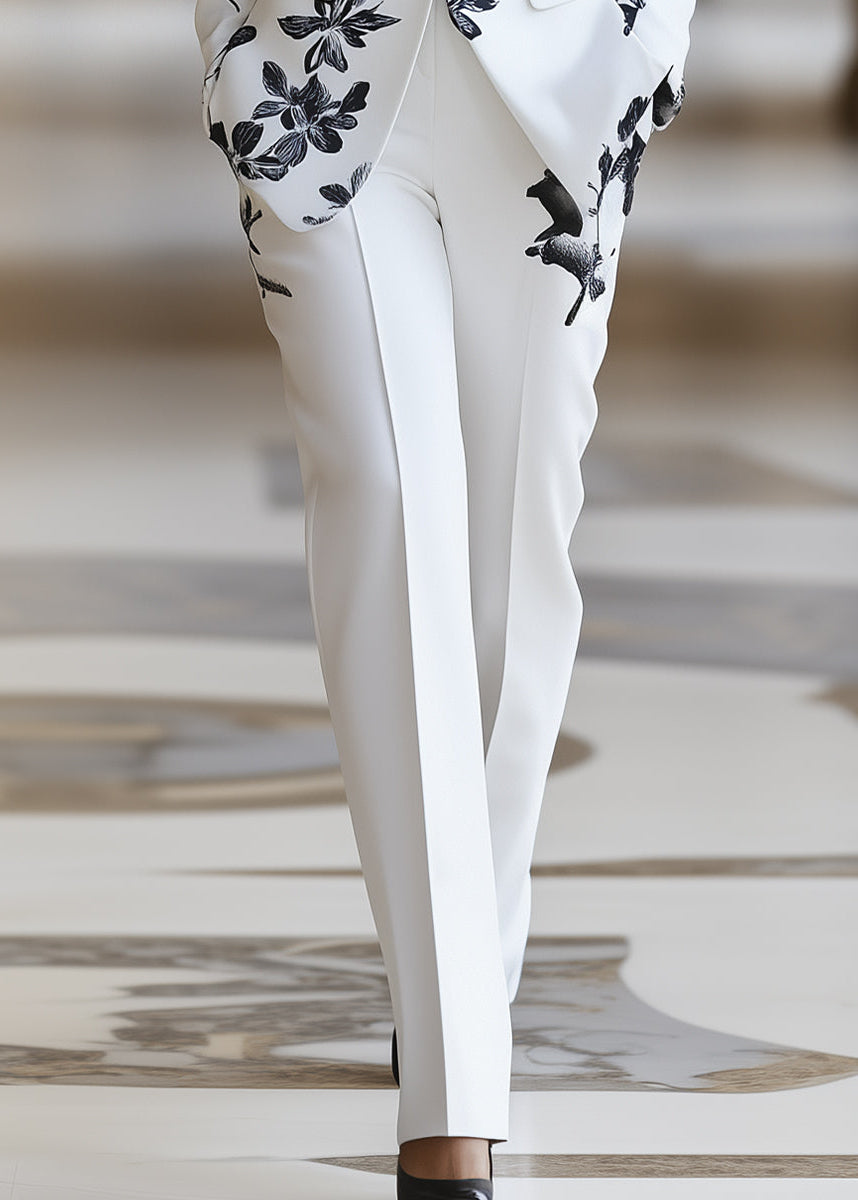 Ceylan Women’s Floral Pant Suit with Tailored Single-Button Blazer