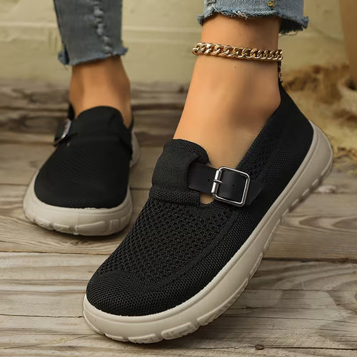 Women’s Mary Jane Shoes with Breathable Mesh and Adjustable Buckle