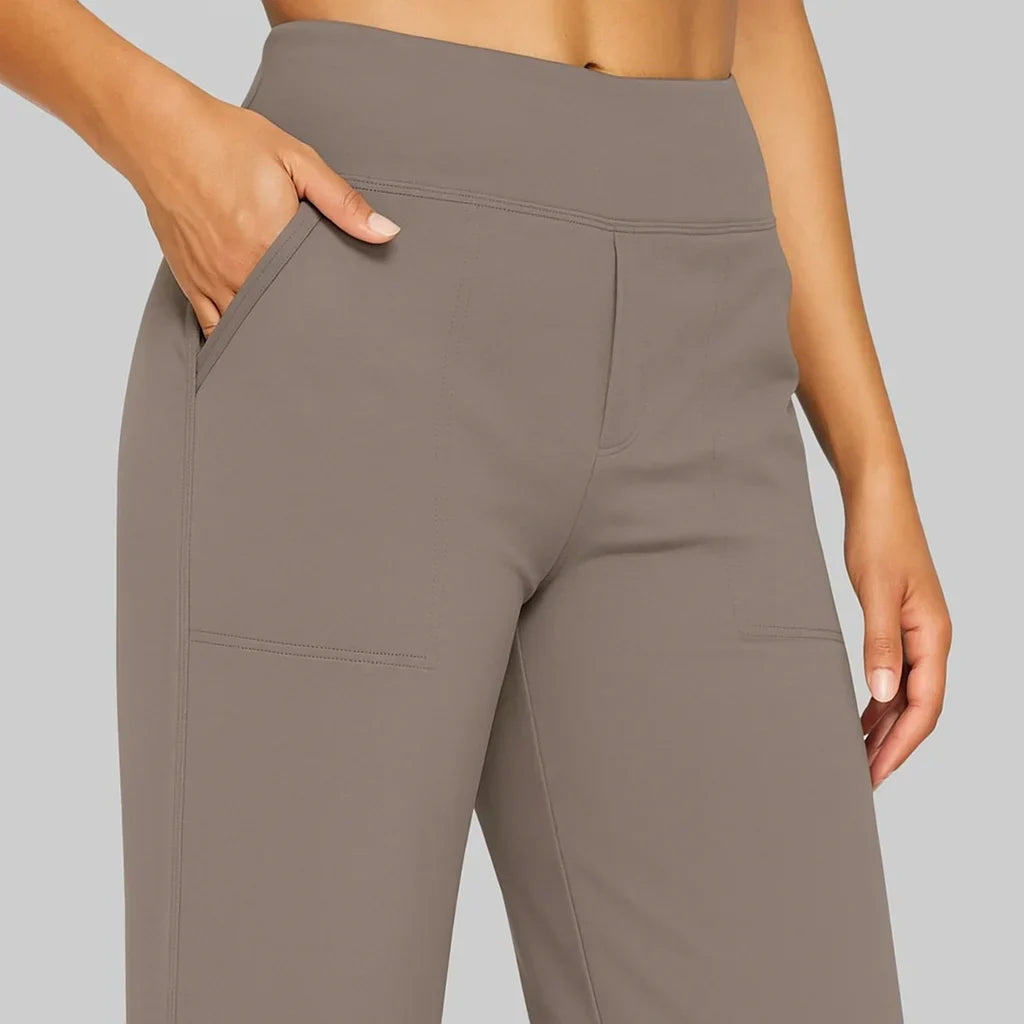 Women's High-Waist Straight-Leg Trousers With Side Pockets