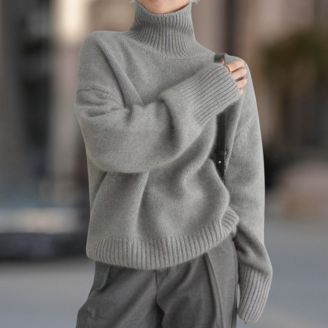 Women¡¯s Turtle Neck Drop Shoulder Casual Winter Sweater