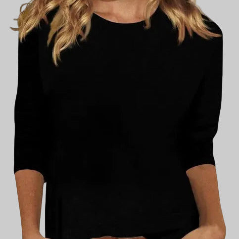 Women’s T-Shirt with Three-Quarter Sleeves and Crew Neckline