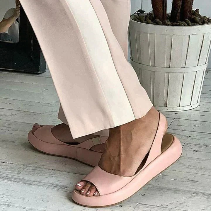 Women¡¯s Peep Toe Slingback Sandals with Cushioned Platform Sole