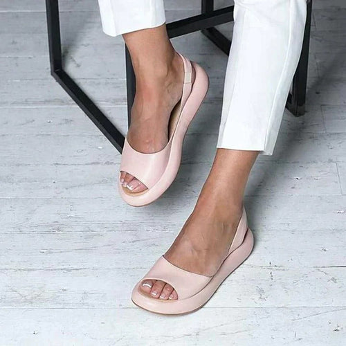 Women¡¯s Peep Toe Slingback Sandals with Cushioned Platform Sole