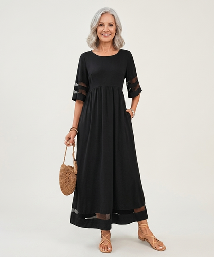 Women's Flattering Tummy-Smoothing Midi Dress with Relaxed Fit for All-Day Comfort