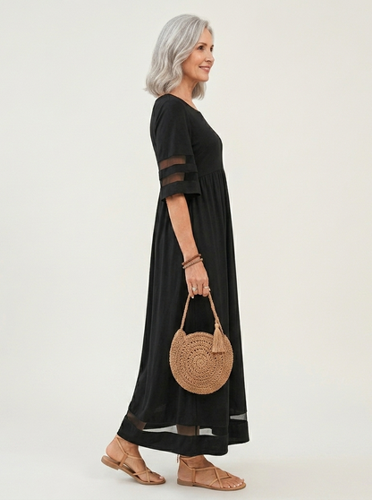Women's Flattering Tummy-Smoothing Midi Dress with Relaxed Fit for All-Day Comfort