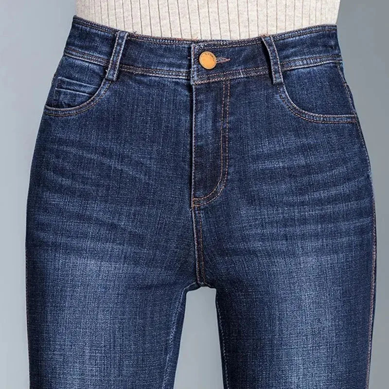 Ceylan Women’s High Waisted Wide Leg Jeans Vintage Flare