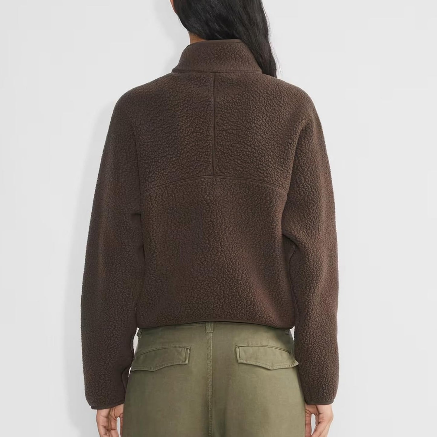 Ceylan Women's Half Zip Fleece Pullover High Pile Thermal Sweater